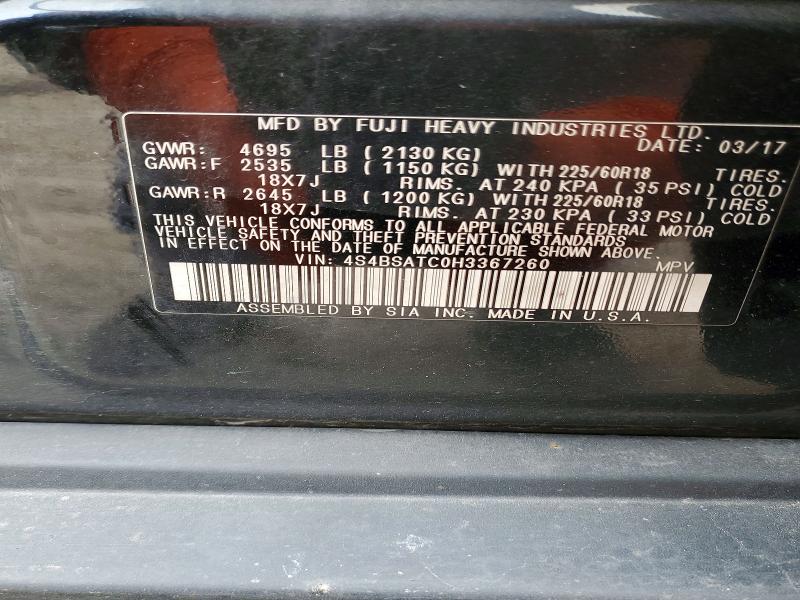 Продаж на аукціоні авто 2017 Subaru Outback, vin: 4S4BSATC0H3367260, номер лоту: 52833116