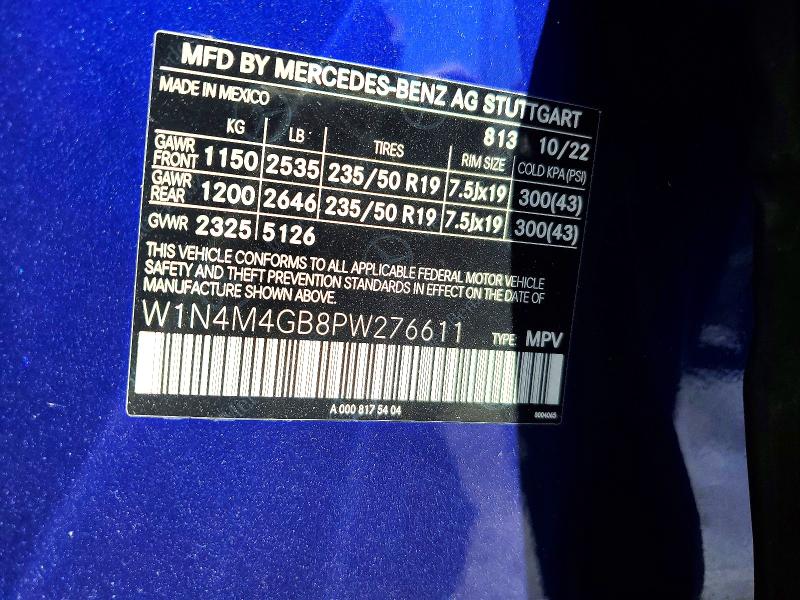 Продажа на аукционе авто 2023 Mercedes-benz Glb, vin: W1N4M4GB8PW276611, номер лота: 55326796