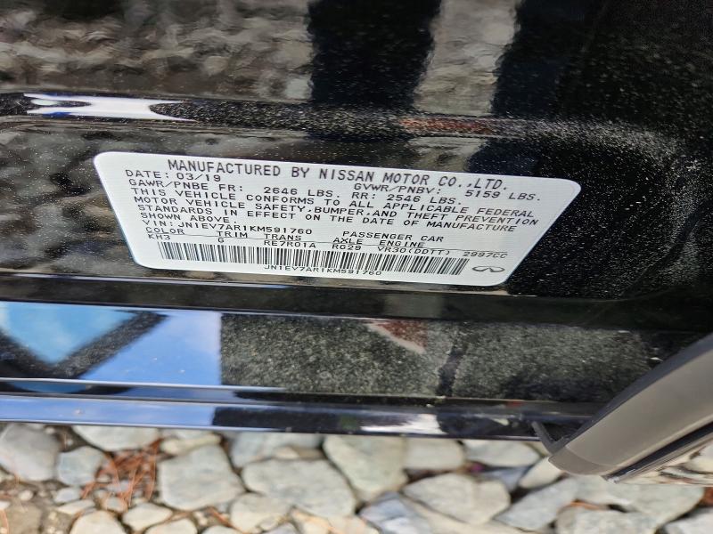 52446016 :رقم المزاد ، JN1EV7AR1KM591760 vin ، 2019 Infiniti Q50 مزاد بيع