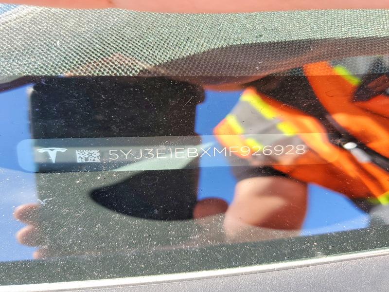 Aukcja sprzedaży 2021 Tesla Model 3, vin: 5YJ3E1EBXMF926928, numer aukcji: 54159286