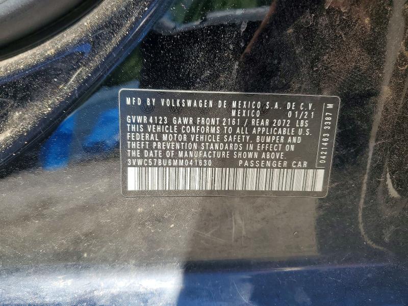 Продаж на аукціоні авто 2021 Volkswagen Jetta, vin: 3VWC57BU6MM041630, номер лоту: 53636496