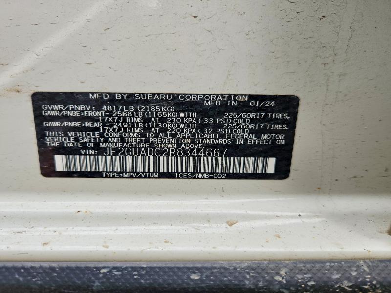 Продаж на аукціоні авто 2024 Subaru Crosstrek, vin: JF2GUADC2R8344667, номер лоту: 53581116