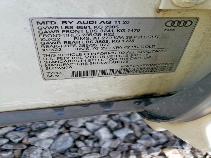 54847446 :رقم المزاد ، WA1VXAF7XMD022043 vin ، 2021 Audi Q7 مزاد بيع