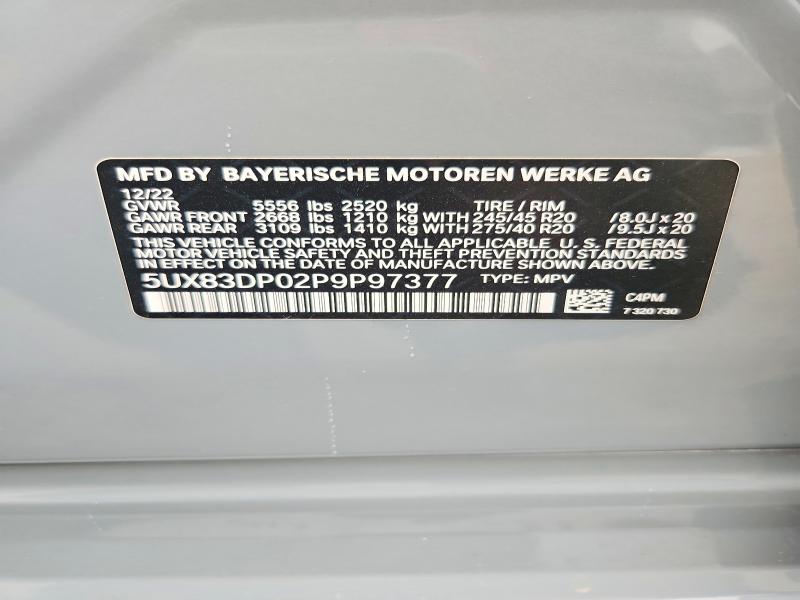 52484196 :رقم المزاد ، 5UX83DP02P9P97377 vin ، 2023 Bmw X3 مزاد بيع