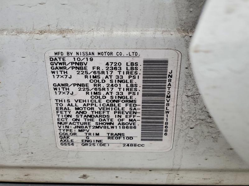 Продаж на аукціоні авто 2020 Nissan Rogue, vin: JN8AT2MV8LW118686, номер лоту: 54269966