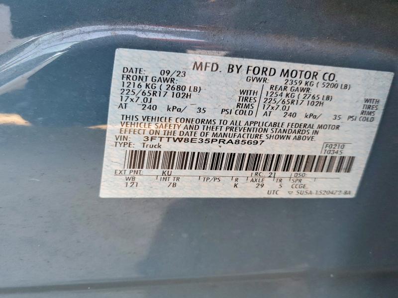 53608056 :رقم المزاد ، 3FTTW8E35PRA85697 vin ، 2023 Ford Maverick مزاد بيع