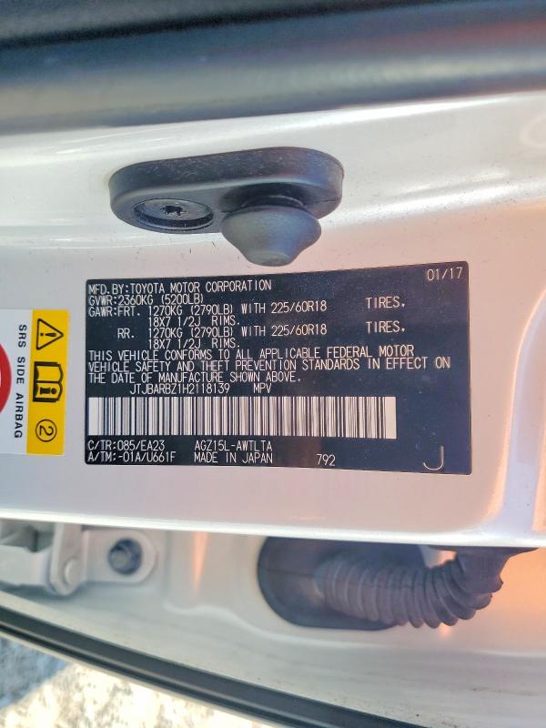 Aukcja sprzedaży 2017 Lexus Nx 200t, vin: JTJBARBZ1H2118139, numer aukcji: 54318136