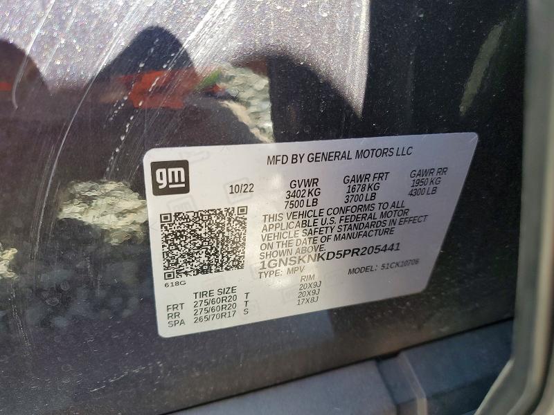 Aukcja sprzedaży 2023 Chevrolet Tahoe, vin: 1GNSKNKD5PR205441, numer aukcji: 53582976