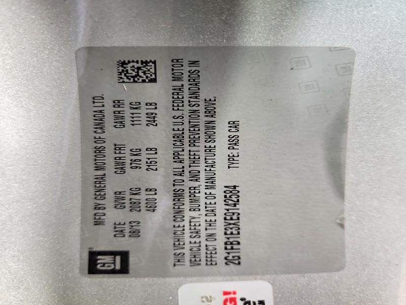 54646676 :رقم المزاد ، 2G1FB1E3XE9142584 vin ، 2014 Chevrolet Camaro مزاد بيع