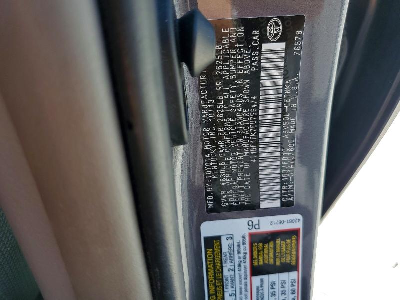 52231126 :رقم المزاد ، 4T1BF1FK7EU756474 vin ، 2016 Toyota Camry Base/se/le/xle مزاد بيع