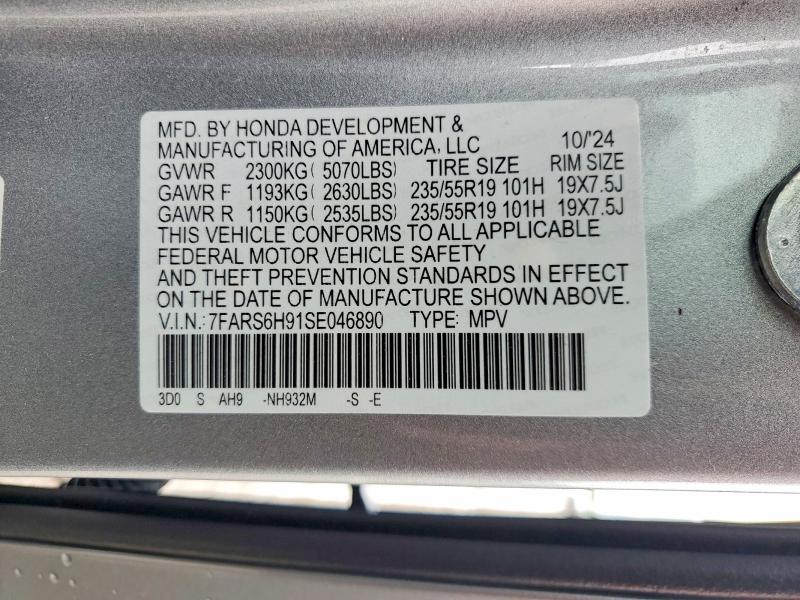Aukcja sprzedaży 2025 Honda Cr-v, vin: 7FARS6H91SE046890, numer aukcji: 54413606