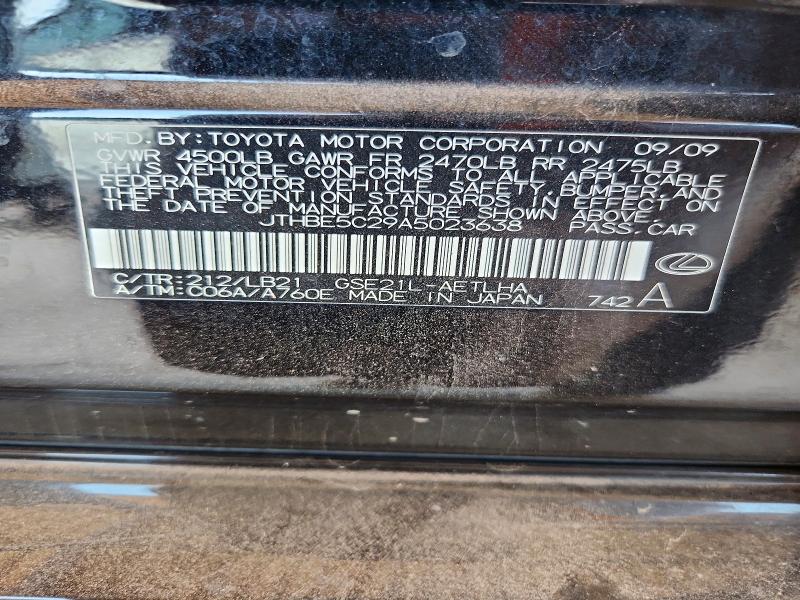 54024756 :رقم المزاد ، JTHBE5C29A5023638 vin ، 2010 Lexus Is مزاد بيع