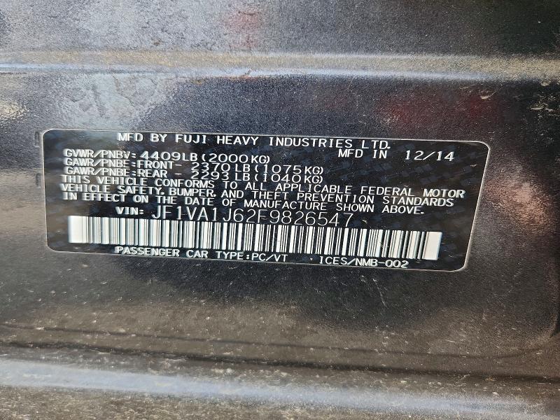 Продажа на аукционе авто 2015 Subaru Wrx, vin: JF1VA1J62F9826547, номер лота: 54693886