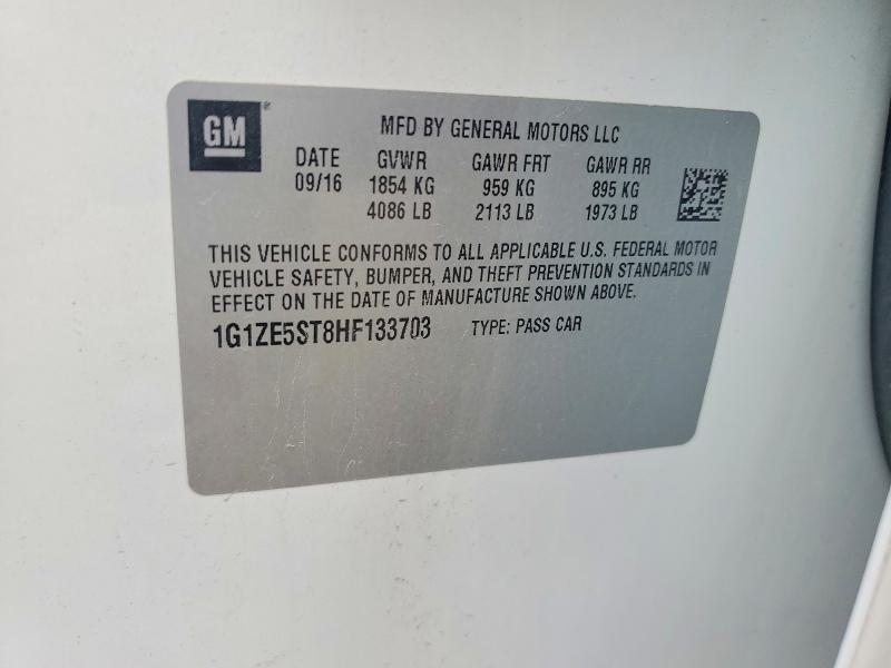 55506656 :رقم المزاد ، 1G1ZE5ST8HF133703 vin ، 2017 Chevrolet Malibu مزاد بيع