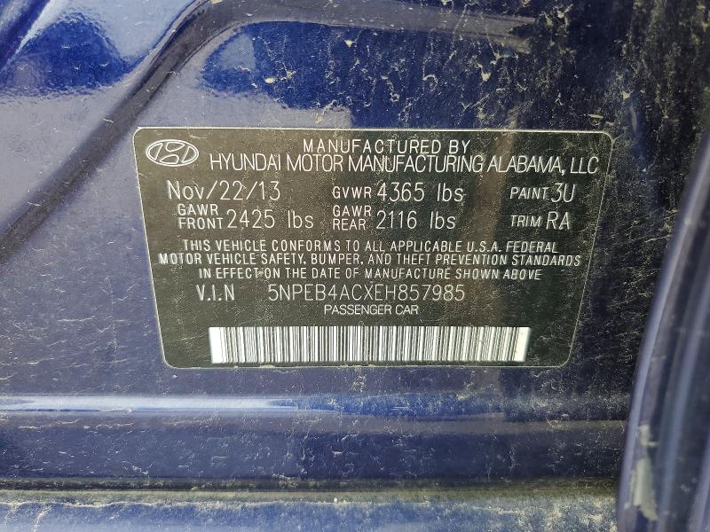 Продажа на аукционе авто 2014 Hyundai Sonata, vin: 5NPEB4ACXEH857985, номер лота: 53788916