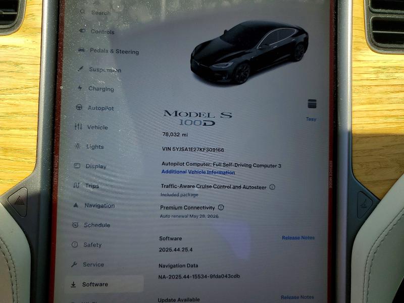 Продажа на аукционе авто 2019 Tesla Model S, vin: 5YJSA1E27KF309166, номер лота: 52127946