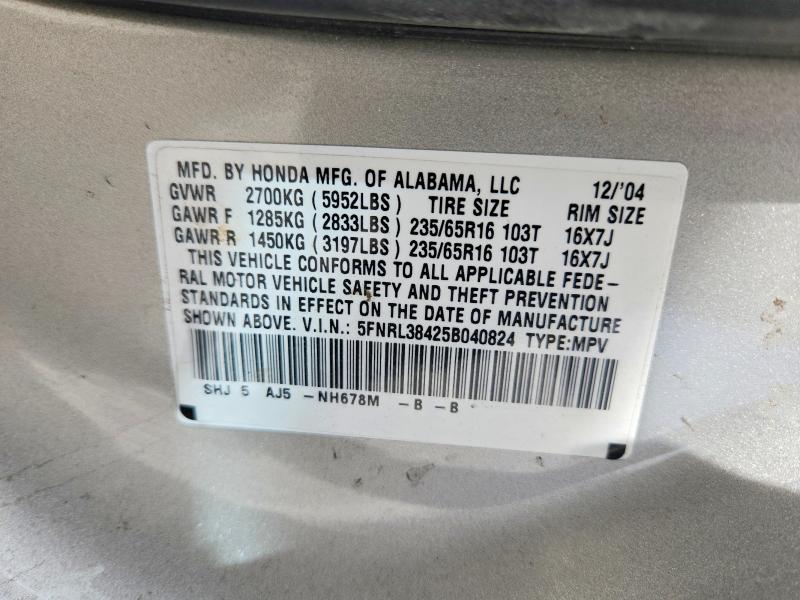 Aukcja sprzedaży 2005 Honda Odyssey, vin: 5FNRL38425B040824, numer aukcji: 54717536