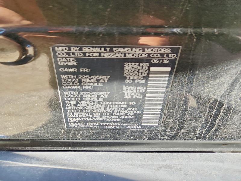 2016 Nissan Rogue მანქანა იყიდება აუქციონზე, vin: KNMAT2MVXGP710358, აუქციონის ნომერი: 53197736