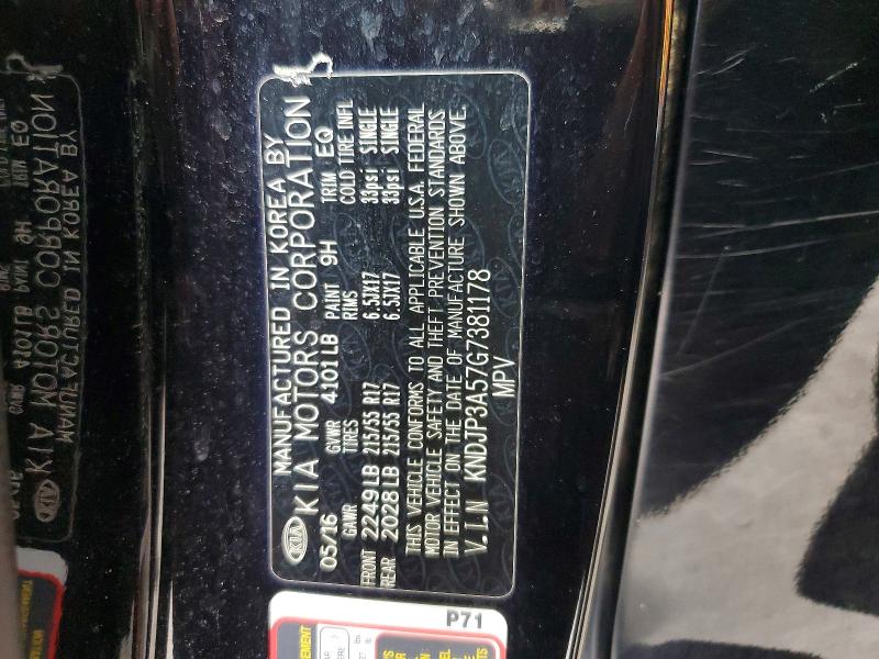2016 Kia Soul მანქანა იყიდება აუქციონზე, vin: KNDJP3A57G7381178, აუქციონის ნომერი: 54308586