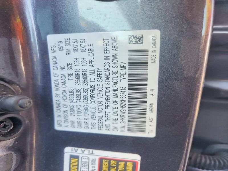 Продаж на аукціоні авто 2019 Honda Cr-v, vin: 2HKRW2H52KH637415, номер лоту: 54287666