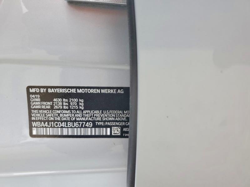 Продаж на аукціоні авто 2020 Bmw 430i, vin: WBA4J1C04LBU67749, номер лоту: 54885266