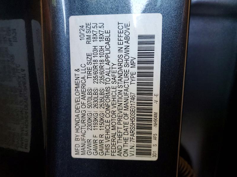 Продажа на аукционе авто 2025 Honda Cr-v, vin: 7FARS5H50SE017467, номер лота: 54772176