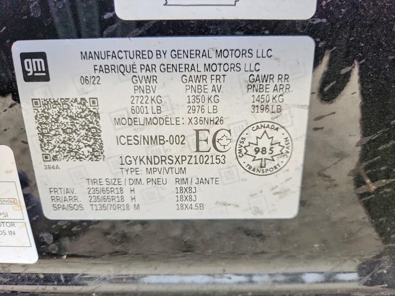 2023 Cadillac Xt5 მანქანა იყიდება აუქციონზე, vin: 1GYKNDRSXPZ102153, აუქციონის ნომერი: 52415166