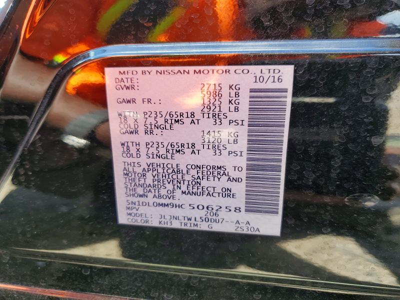 Aukcja sprzedaży 2017 Infiniti Qx60, vin: 5N1DL0MM9HC506258, numer aukcji: 53524276
