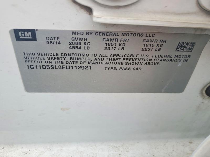 2015 Chevrolet Malibu მანქანა იყიდება აუქციონზე, vin: 1G11D5SL0FU112921, აუქციონის ნომერი: 51952366