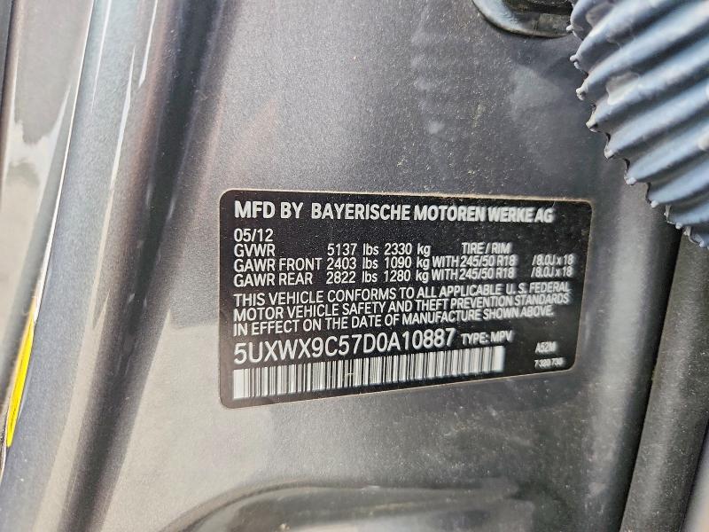 Aukcja sprzedaży 2013 Bmw X3, vin: 5UXWX9C57D0A10887, numer aukcji: 51639736