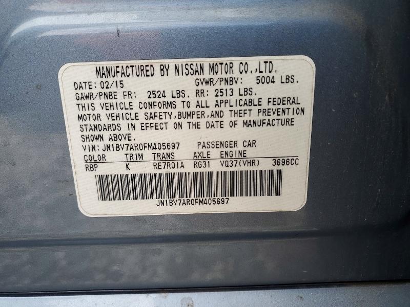 Aukcja sprzedaży 2015 Infiniti Q50, vin: JN1BV7AR0FM405697, numer aukcji: 52305616