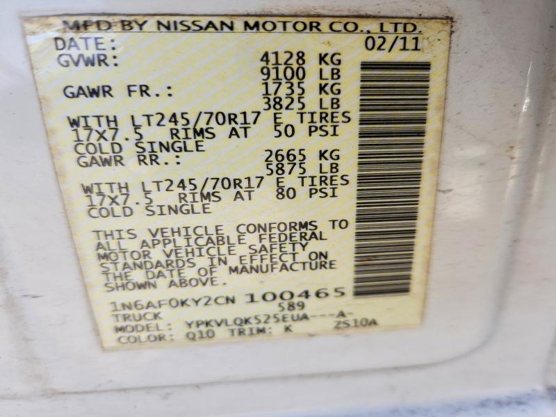 Aukcja sprzedaży 2012 Nissan Nv, vin: 1N6AF0KY2CN100465, numer aukcji: 53224506