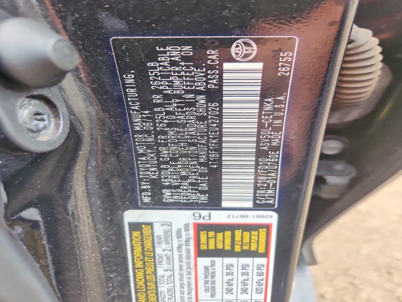 2014 Toyota Camry მანქანა იყიდება აუქციონზე, vin: 4T1BF1FK1EU427026, აუქციონის ნომერი: 52232336