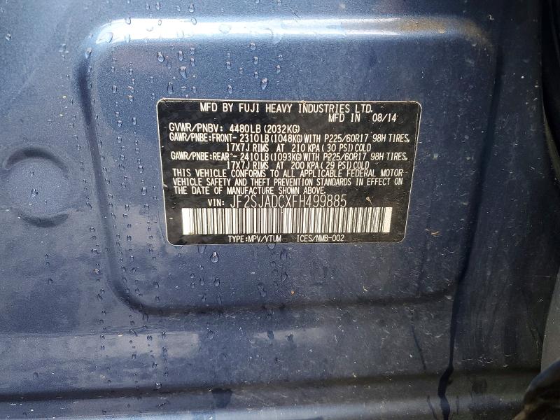 Продажа на аукционе авто 2015 Subaru Forester, vin: JF2SJADCXFH499885, номер лота: 51358466