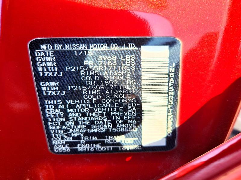 Продажа на аукционе авто 2015 Nissan Juke, vin: JN8AF5MR3FT508550, номер лота: 54005926