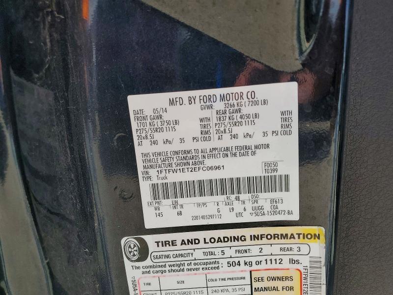 Aukcja sprzedaży 2014 Ford F150, vin: 1FTFW1ET2EFC06961, numer aukcji: 53471186