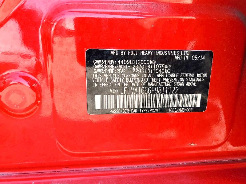 Продаж на аукціоні авто 2015 Subaru Wrx, vin: JF1VA1G66F9811122, номер лоту: 52074016