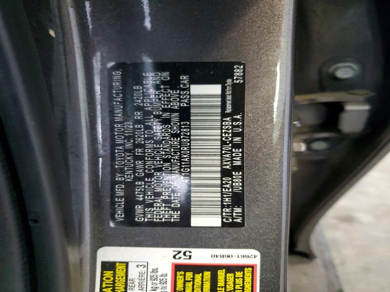Продаж на аукціоні авто 2024 Toyota Camry, vin: 4T1G11AK0RU872813, номер лоту: 54436006