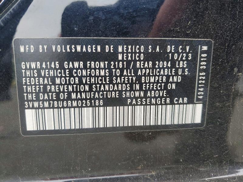 55036096 :رقم المزاد ، 3VW5M7BU6RM025186 vin ، 2024 Volkswagen Jetta مزاد بيع