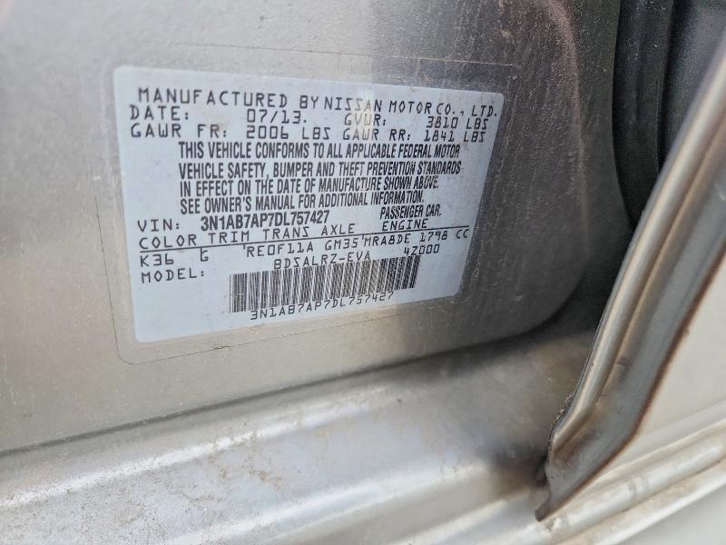 Продажа на аукционе авто 2013 Nissan Sentra, vin: 3N1AB7AP7DL757427, номер лота: 52802466