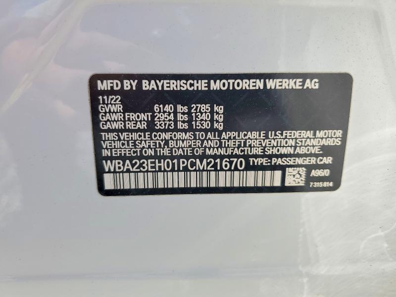 Продажа на аукционе авто 2023 Bmw 740, vin: WBA23EH01PCM21670, номер лота: 54137396