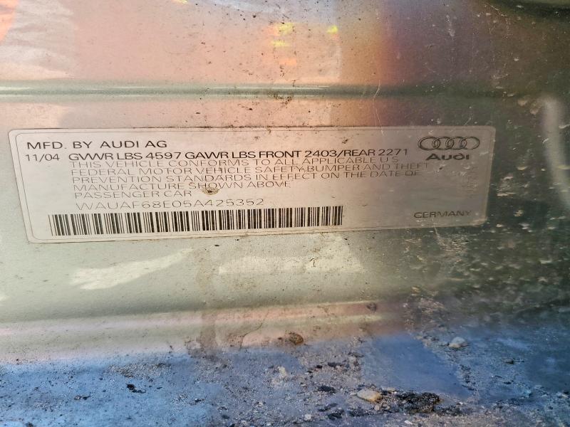 Aukcja sprzedaży 2005 Audi A4, vin: WAUAF68E05A425352, numer aukcji: 53049186