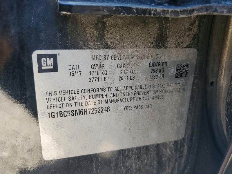 Продажа на аукционе авто 2017 Chevrolet Cruze, vin: 1G1BC5SM6H7252246, номер лота: 53619266