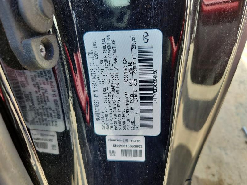 Aukcja sprzedaży 2019 Infiniti Q60, vin: JN1FV7EK3KM360456, numer aukcji: 54255366