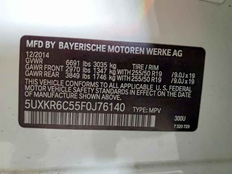 Продаж на аукціоні авто 2015 Bmw X5, vin: 5UXKR6C55F0J76140, номер лоту: 52184646