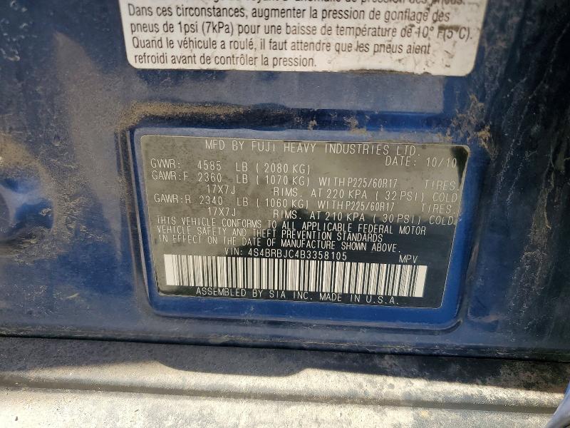 Aukcja sprzedaży 2011 Subaru Outback, vin: 4S4BRBJC4B3358105, numer aukcji: 53070236