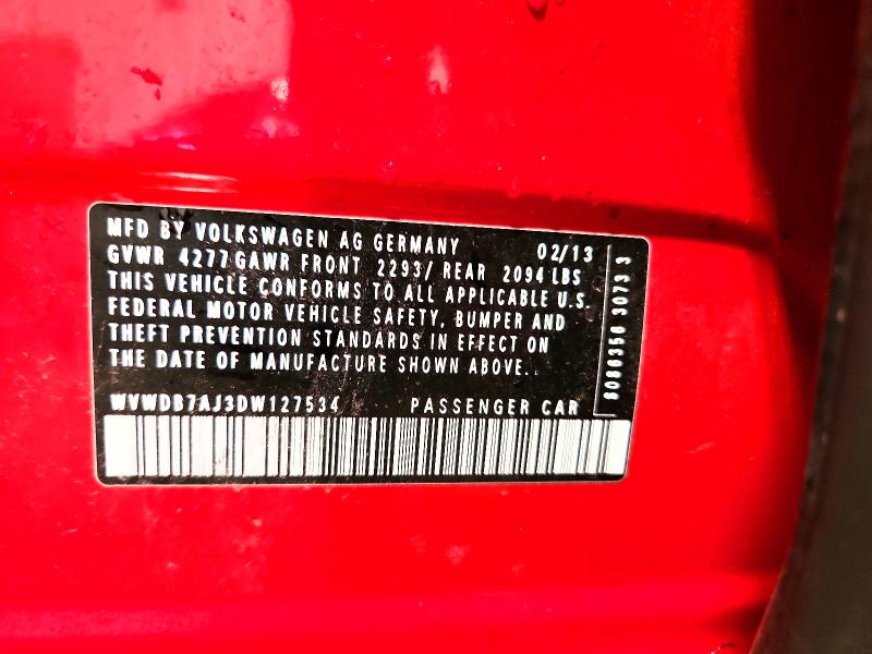 Продаж на аукціоні авто 2013 Volkswagen Golf, vin: WVWDB7AJ3DW127534, номер лоту: 55143376