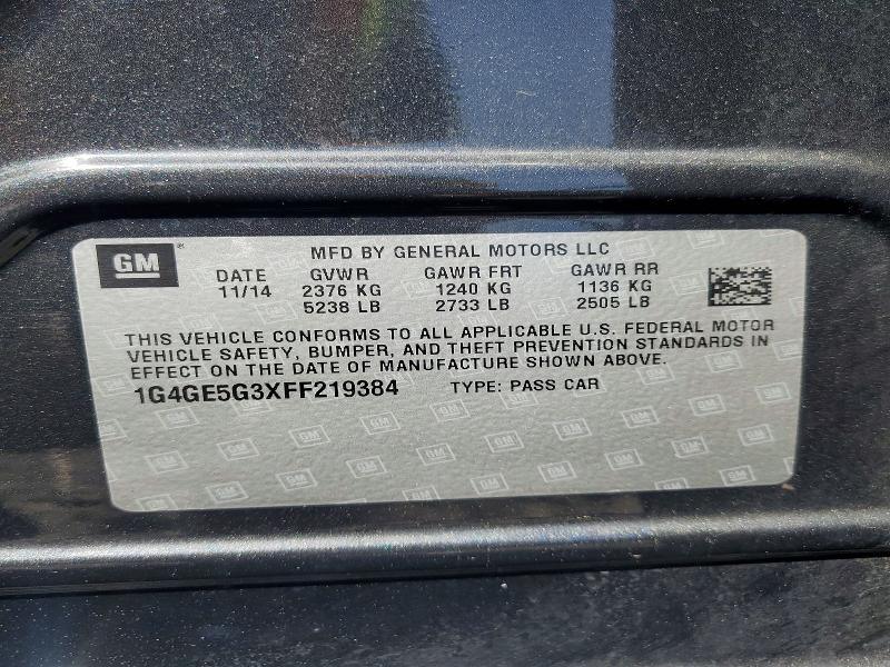 Продажа на аукционе авто 2015 Buick Lacrosse, vin: 1G4GE5G3XFF219384, номер лота: 54696576
