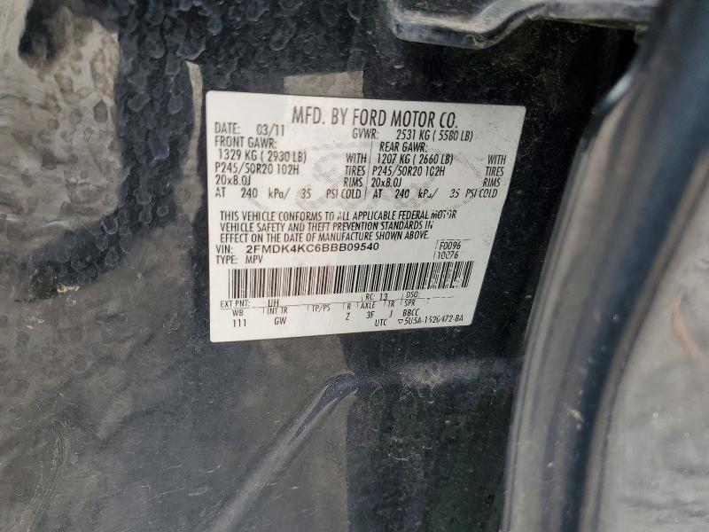 Aukcja sprzedaży 2011 Ford Edge, vin: 2FMDK4KC6BBB09540, numer aukcji: 52379406