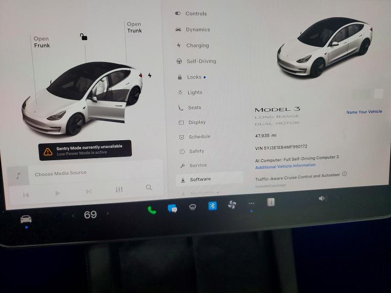 Продажа на аукционе авто 2021 Tesla Model 3, vin: 5YJ3E1EB4MF990172, номер лота: 54980406